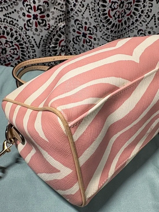 COACH Bennett Mini Satchel Pink White Zebra Print Crossbody Bag #F33765 - Picture 7 of 12